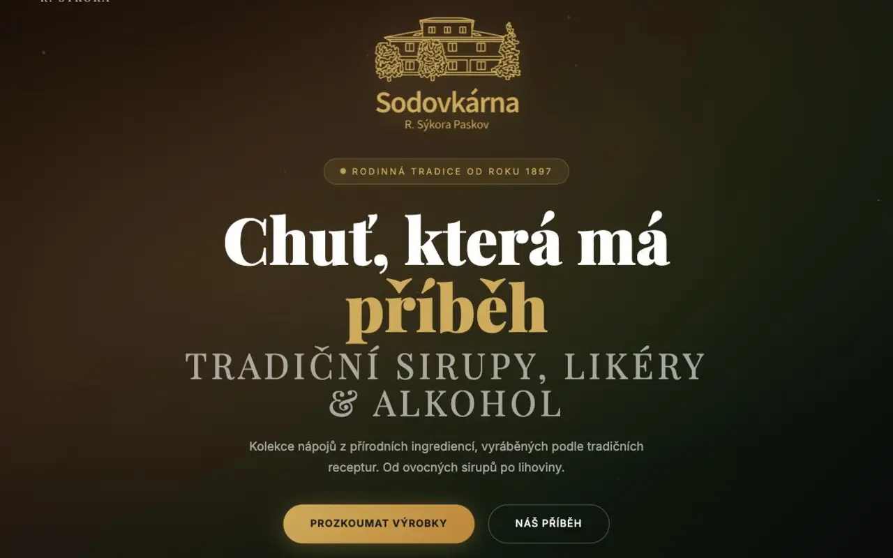 Sodovkárna R. Sýkora — website of a traditional Czech producer of syrups, liqueurs and rum from Paskov